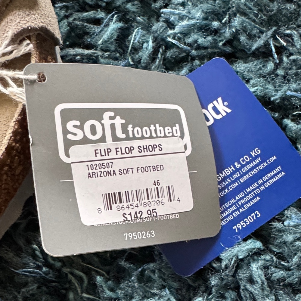 Birkenstock Arizona Soft Footbed light gray Suede Sandals - Picture 3 of 7